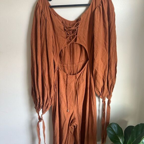 Free People Josie wide leg balloon sleeve jumpsuit - Picture 6 of 8